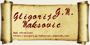 Gligorije Maksović vizit kartica